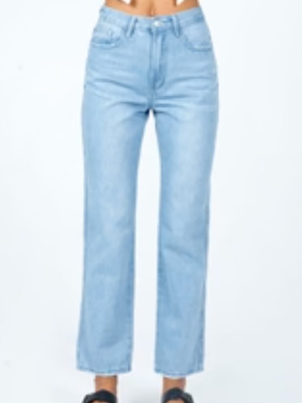 Princess Polly Vigo Light Wash High Waisted Straight Jeans Size 6